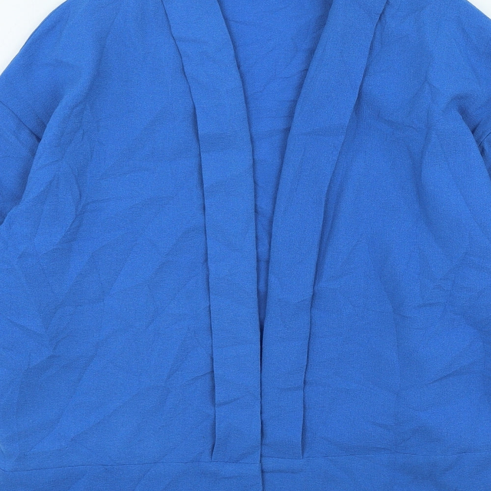 Nightingales Womens Blue Polyester Basic Blouse Size 10 Collared