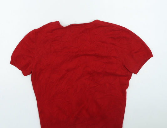 Womens UK Size M Linea Red Cardigan Jumper
