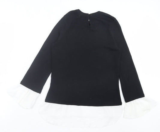 Linea Womens Black Crew Neck Viscose Pullover Jumper Size 10