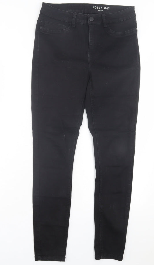 Womens UK Size 30 in Noisy may Regular Fit Skinny Black Jeans