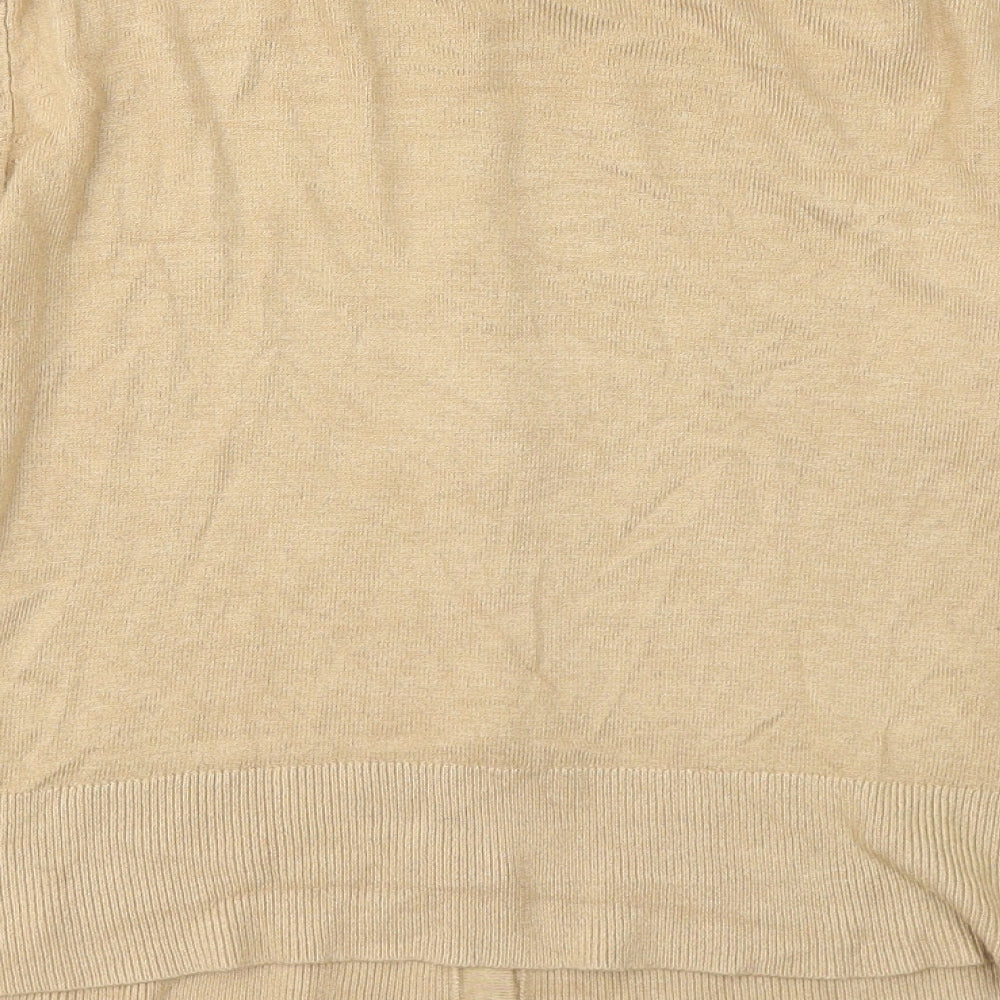 Primark Womens Beige Round Neck Viscose Cardigan Jumper Size 12
