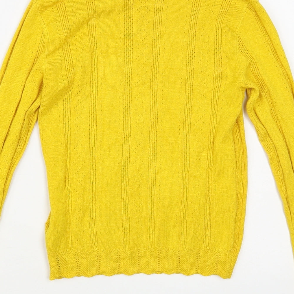 Womens UK Size 8 Miss Selfridge Yellow Pullover Jumper