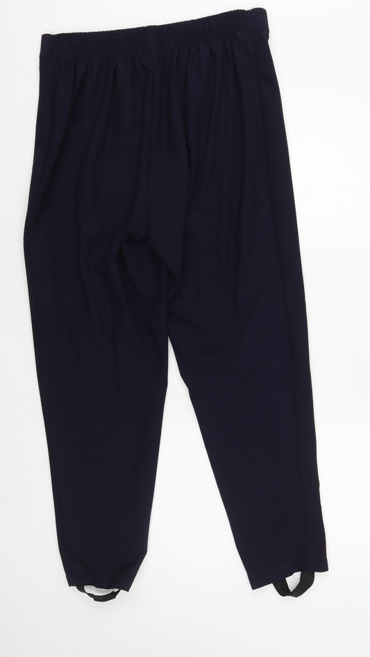 Essence Womens Blue Polyester Trousers Size 16 L27 in Regular
