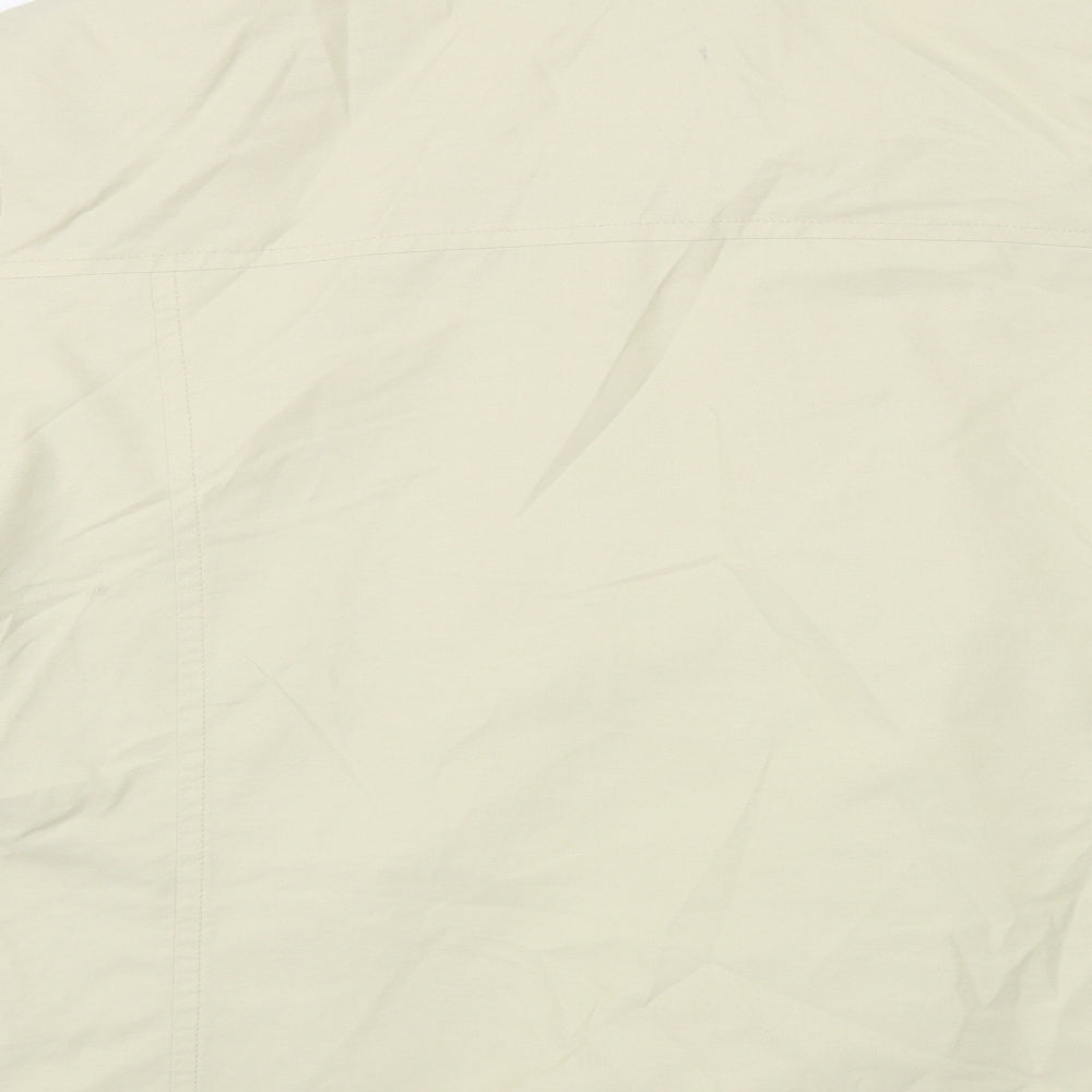 Classic Womens Beige Pea Coat Coat Size L Button