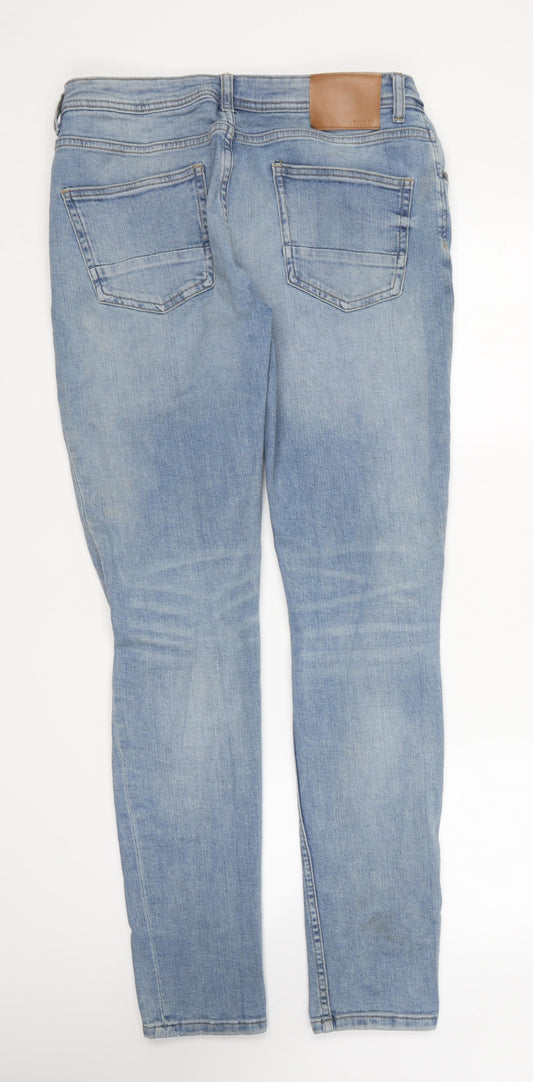 Primark Womens Blue Cotton Straight Jeans Size 34 in L37 in Regular