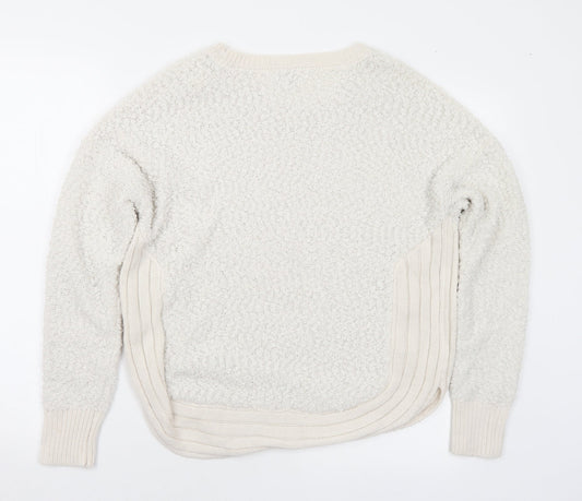 Apricot Womens White Round Neck Polyester Pullover Jumper Size 12