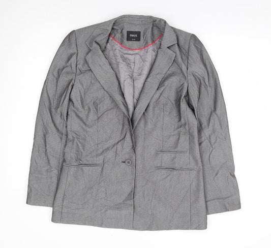 Womens UK Size 12 Oasis Regular Grey Suit Jacket