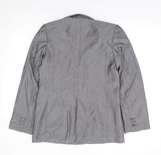 Oasis Womens Grey Polyester Jacket Suit Jacket Size 12