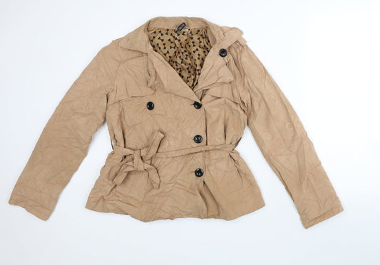 Womens UK Size 14 Divided Brown Overcoat