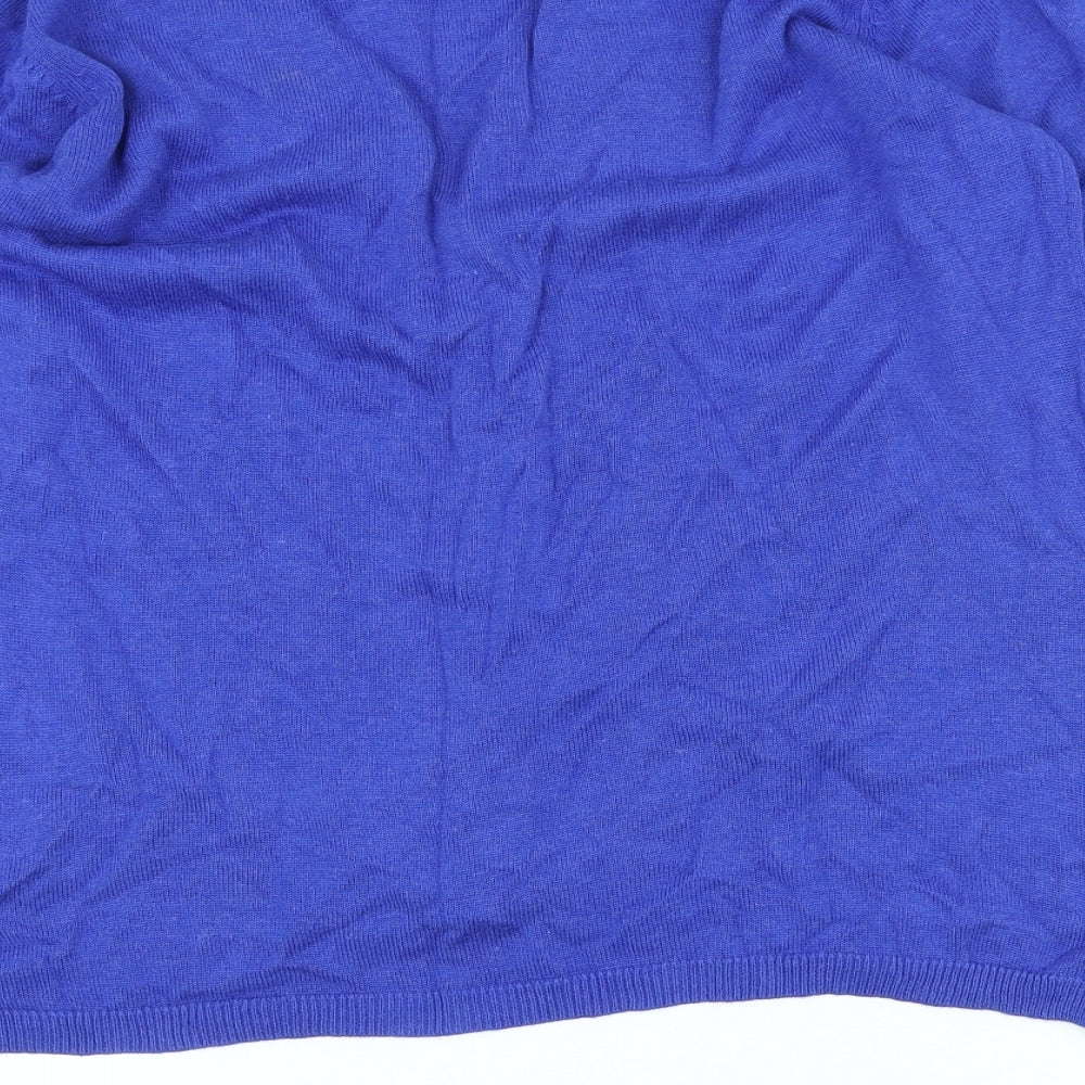 Alba Moda Womens Blue V-Neck Viscose Cardigan Jumper Size 12