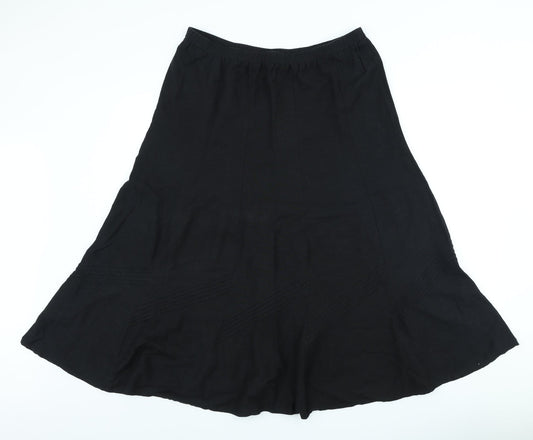 Anthology Womens Black Viscose Pleated Skirt Size 16