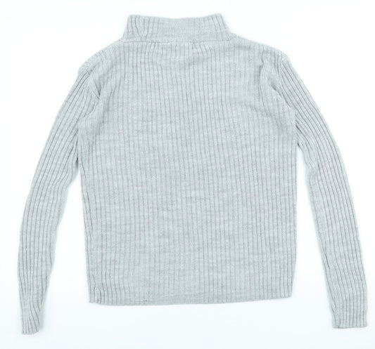 Boohoo Womens Beige Acrylic Basic T-Shirt Size M High Neck