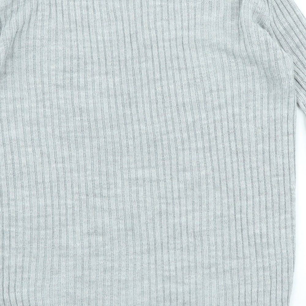 Boohoo Womens Beige Acrylic Basic T-Shirt Size M High Neck