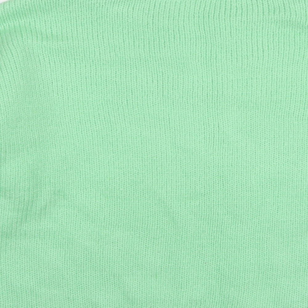 George Womens Green Round Neck Acrylic Pullover Jumper Size L