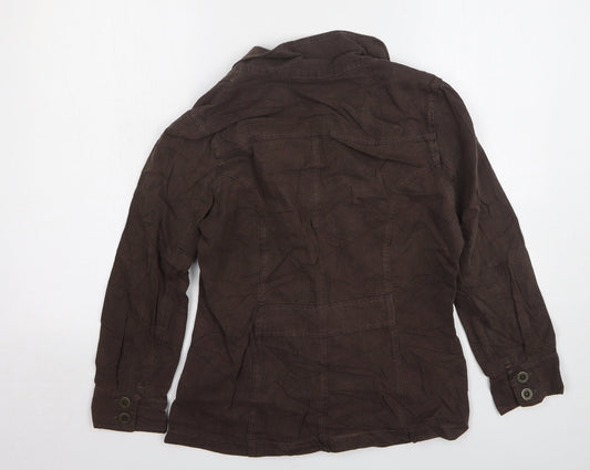 Classics Womens Brown Cotton Jacket Suit Jacket Size 12