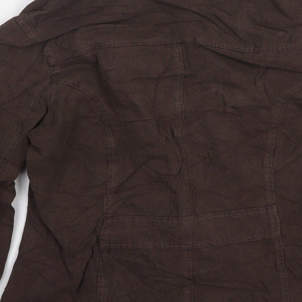 Classics Womens Brown Cotton Jacket Suit Jacket Size 12