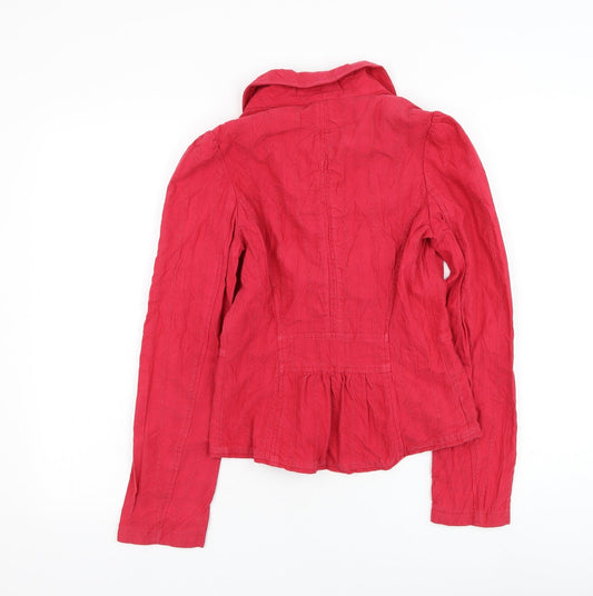 Topshop Womens Pink Jacket Size 10 Button