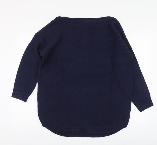 Capsule Womens Blue Round Neck Acrylic Pullover Jumper Size 12