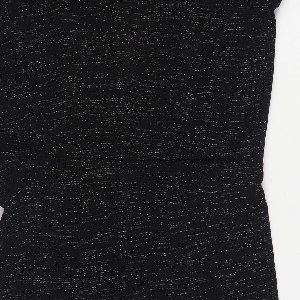 TU Womens Black Polyester Sheath Size 14 V-Neck Pullover