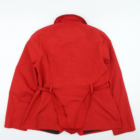 George Womens Red Trench Coat Coat Size 10