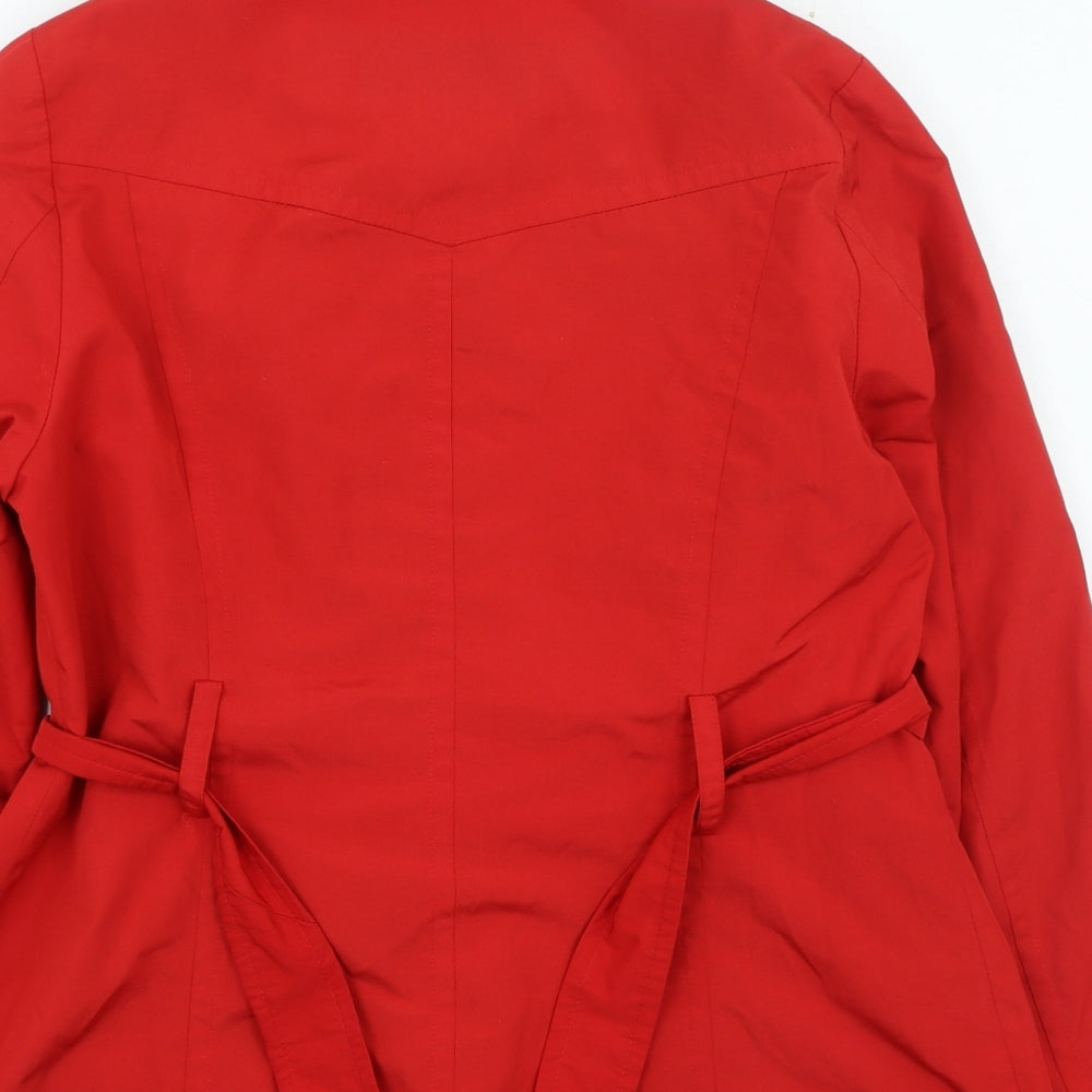 George Womens Red Trench Coat Coat Size 10