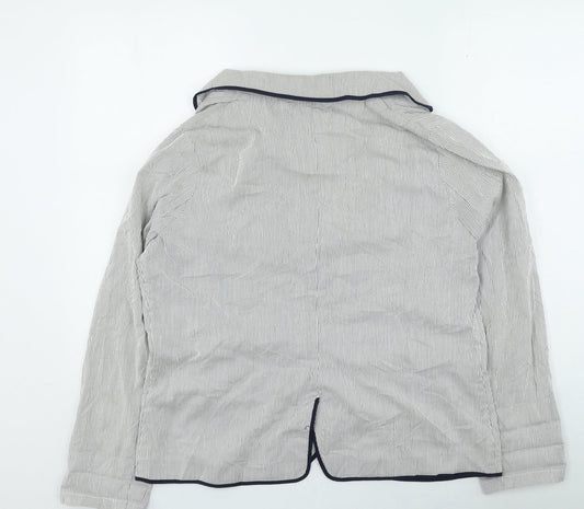 George Womens Blue Striped Jacket Size 18