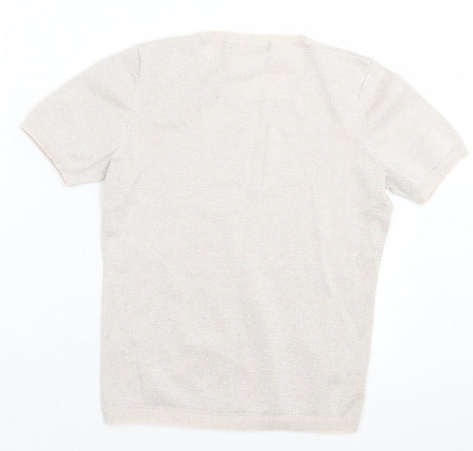 George Womens Pink Viscose Basic T-Shirt Size 8 Crew Neck