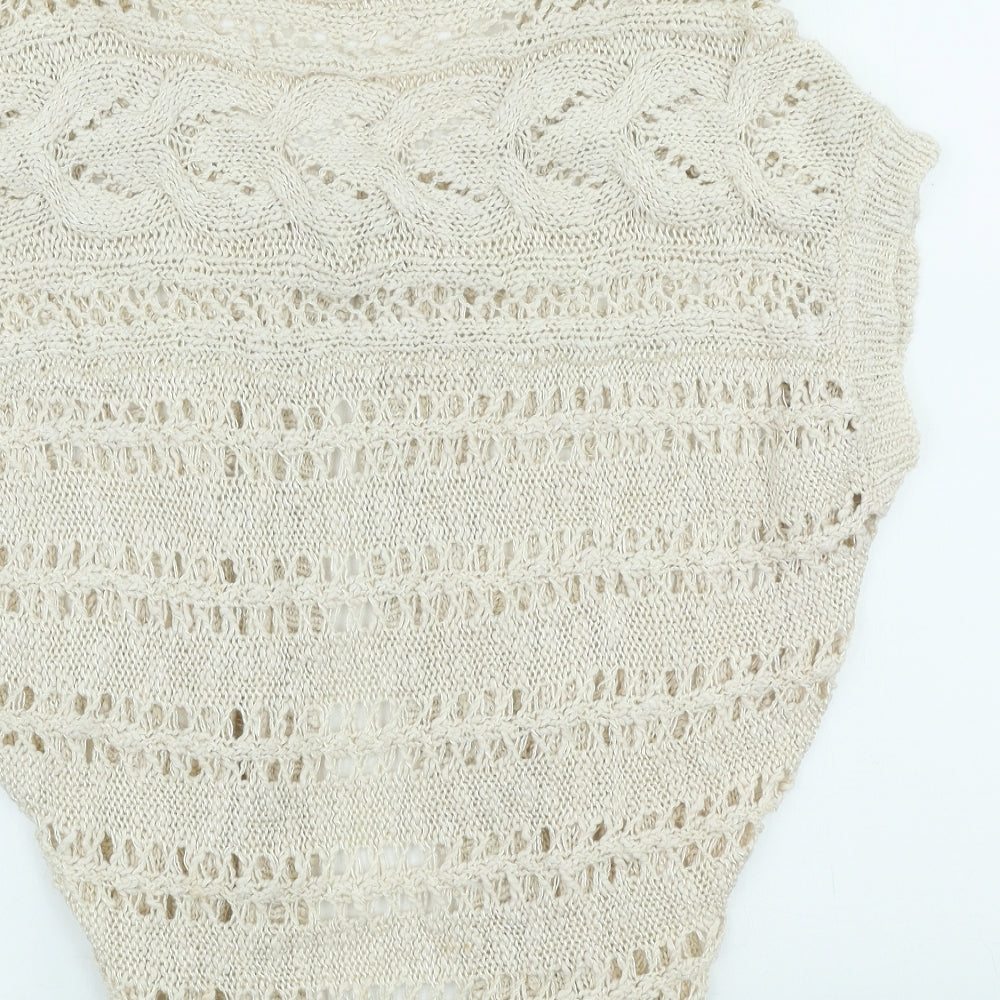 George Womens Ivory V-Neck Cotton Cardigan Jumper Size L - Beach wear