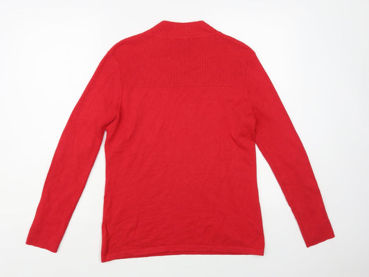 Womens UK Size S Marble Red Pullover Jumper