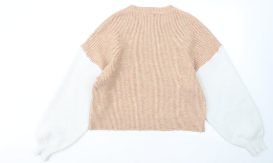 Womens UK Size 6 Missguided Beige Pullover Jumper