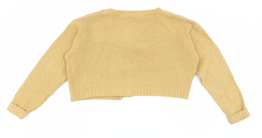 Womens UK Size S Rebellious Yellow Cardigan Jumper