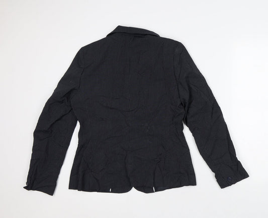 F&F Womens Black Striped Jacket Blazer Size 14