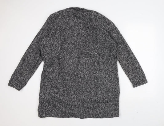 F&F Womens Grey Geometric Overcoat Jacket Size 16