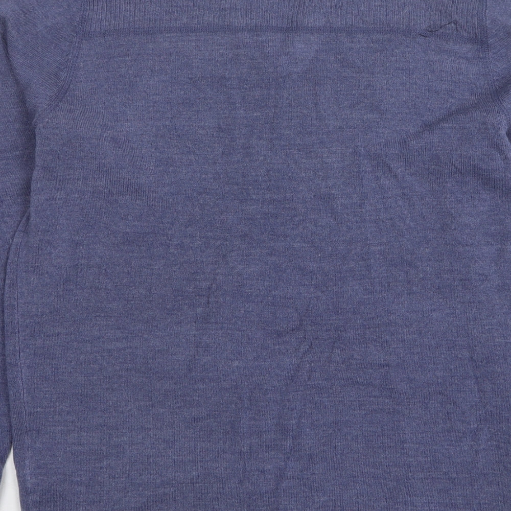 Red Herring Mens Blue V-Neck Acrylic Pullover Jumper Size S