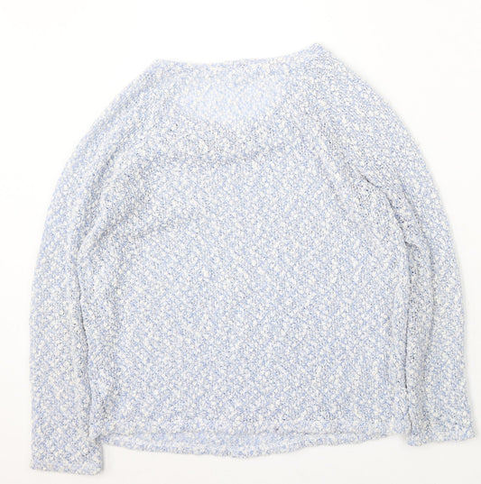 George Womens Blue Round Neck Polyester Pullover Jumper Size M
