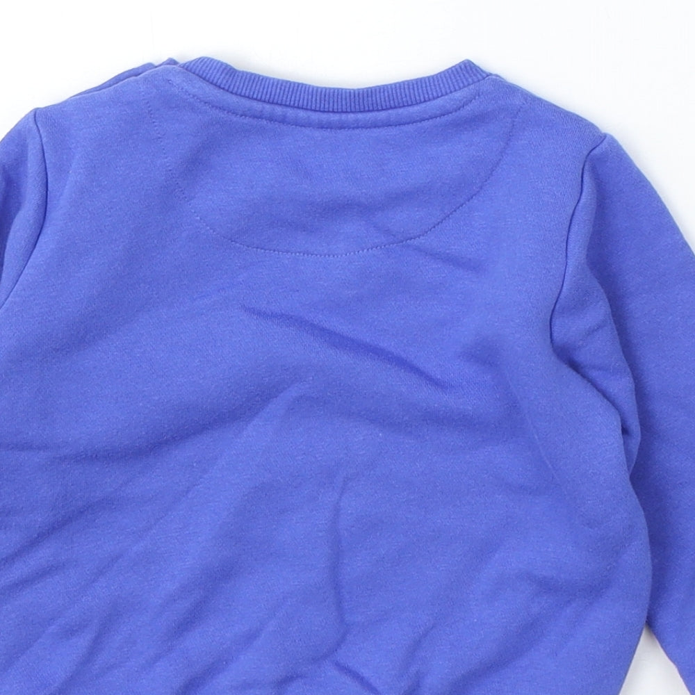 F&F Boys Blue Cotton Pullover Jumper Size 9-12 Months - car