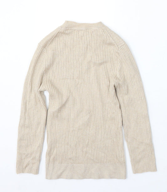 Primark Womens Beige Mock Neck Viscose Pullover Jumper Size S