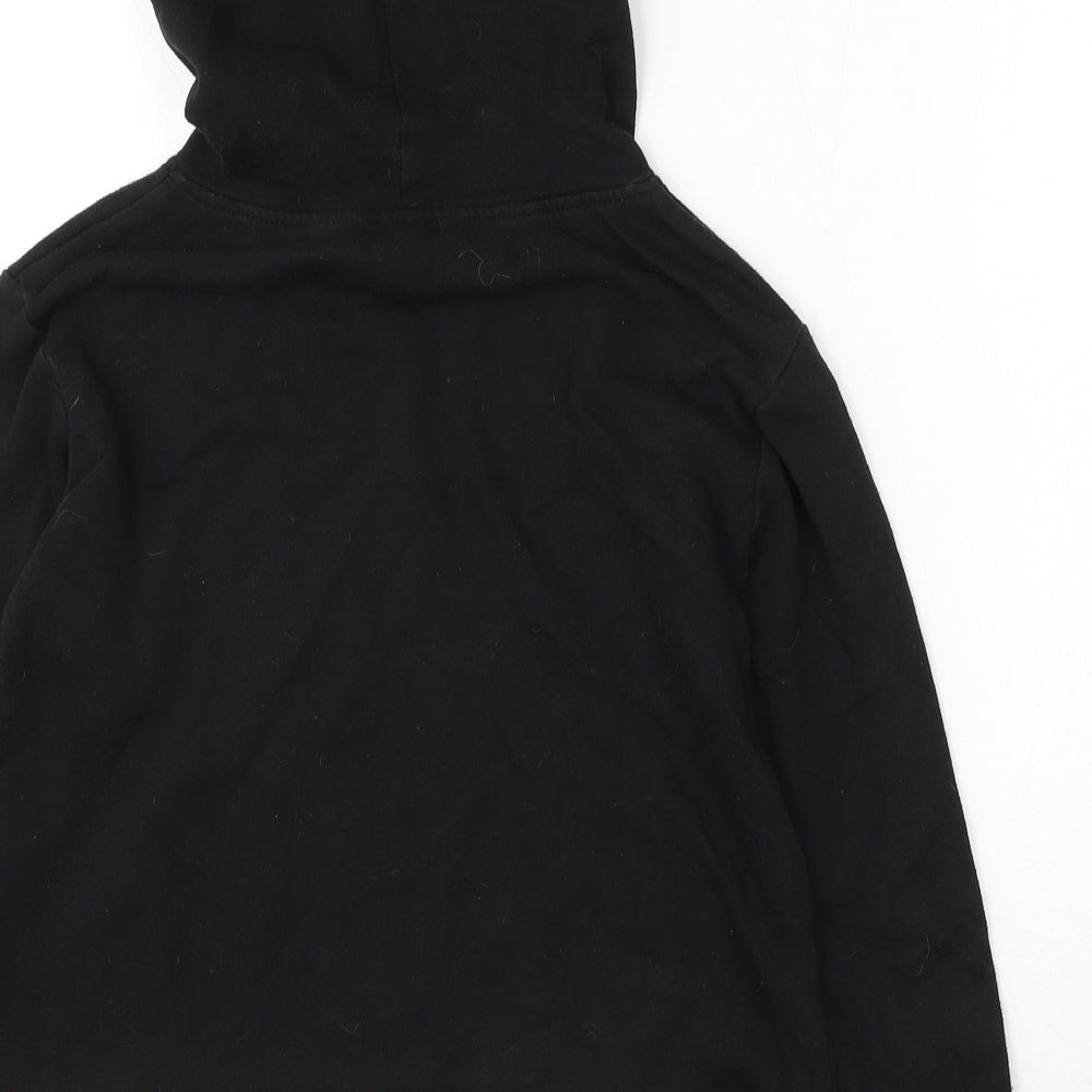 Justice Girls Black Cotton Pullover Hoodie Size 10 Years