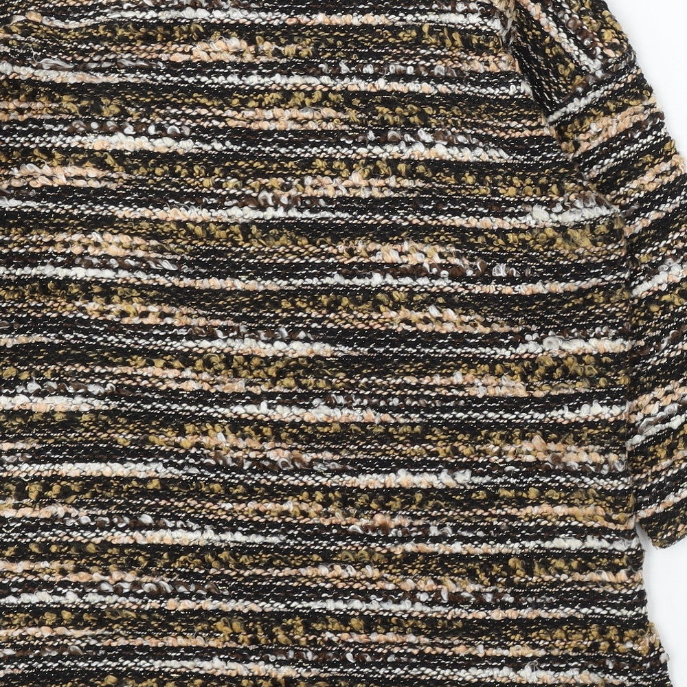 Nutmeg Womens Multicoloured Round Neck Striped Polyester Pullover Jumper Size 10