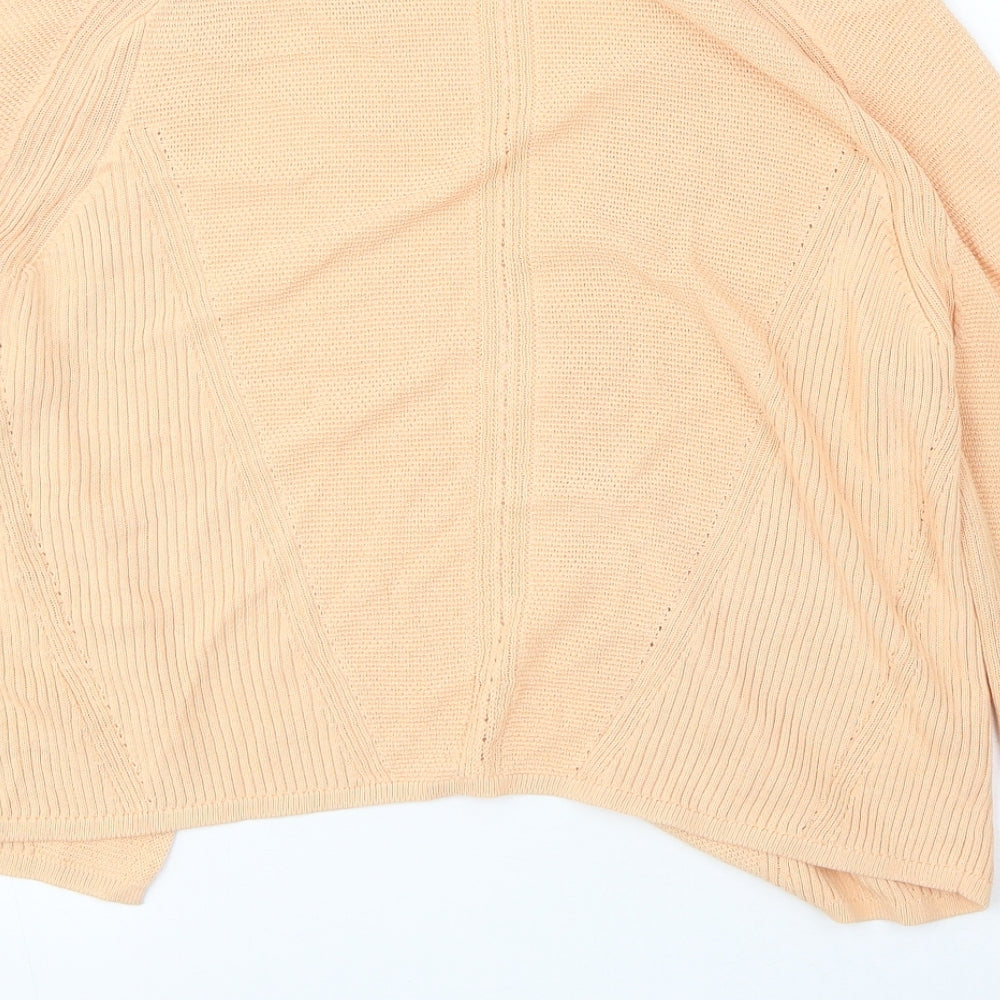 Autograph Womens Orange V-Neck Polyester Cardigan Jumper Size M