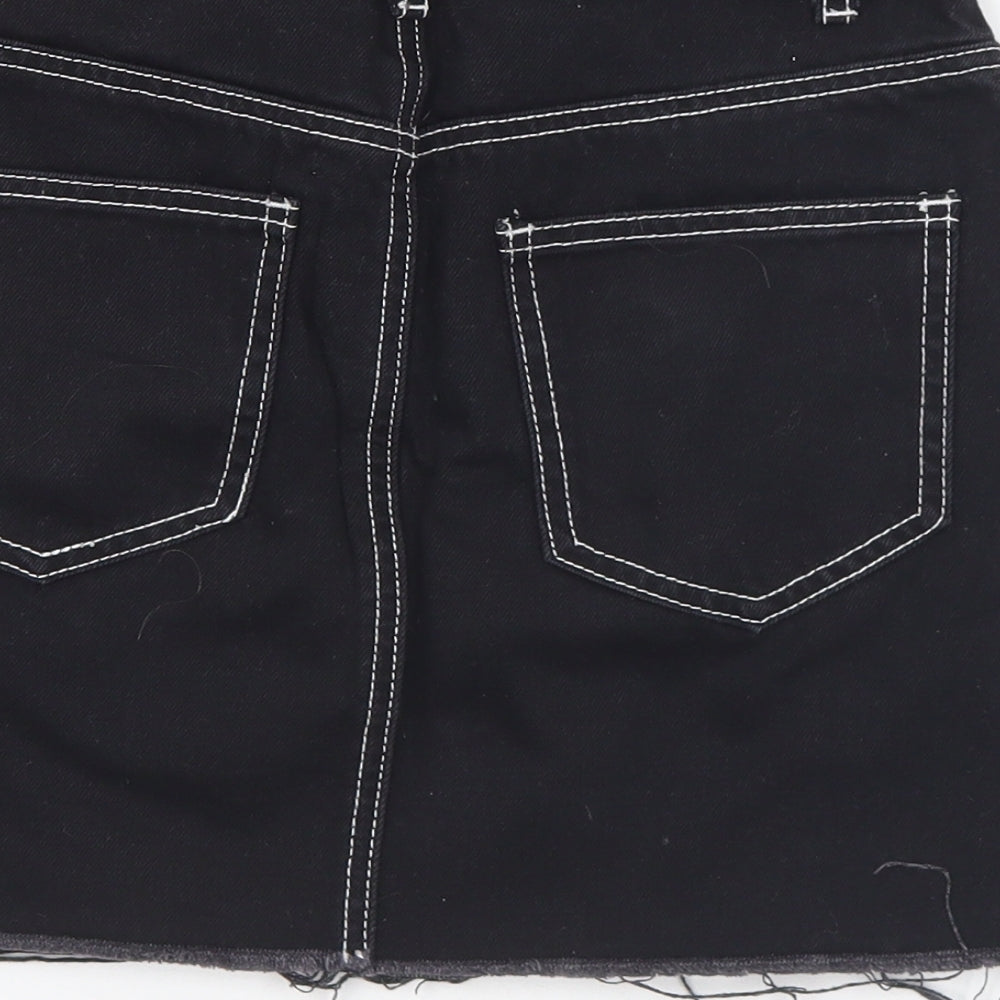 FOREVER 21 Womens Black Cotton A-Line Skirt Size S