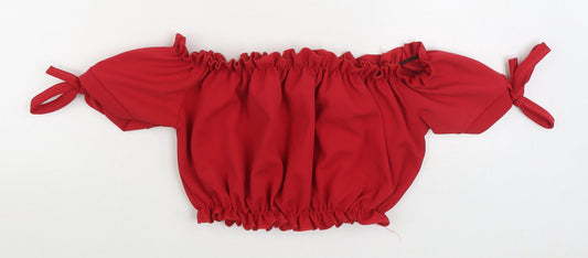 Womens UK Size 12 Cameo Rose Red Basic Blouse