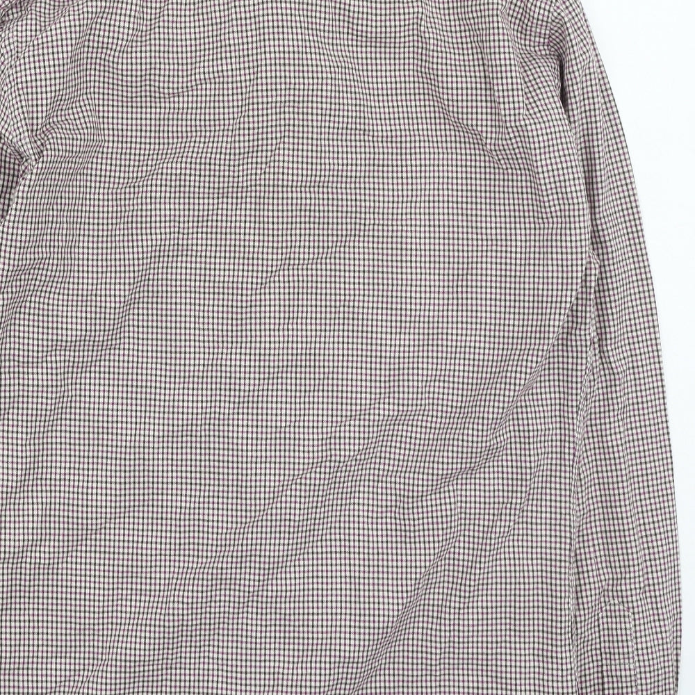 Taylor & Hunt Mens Red Plaid Cotton Button-Up Size 39 Collared