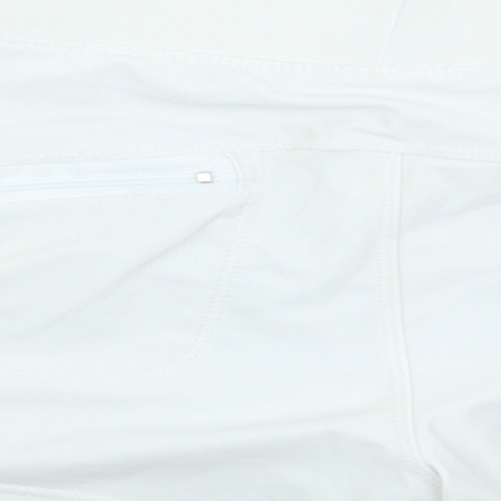Preworn Womens White Nylon Hot Pants Shorts Size M L3 in Regular