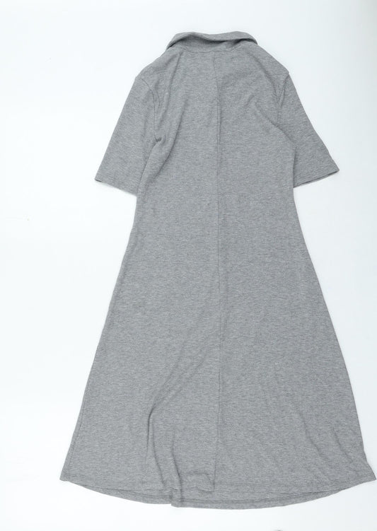Primark Womens Grey Polyester Bodycon Size 8 Collared