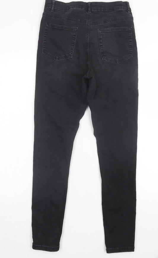 Denim & Co. Womens Black Cotton Skinny Jeans Size 14 L29 in Regular Button