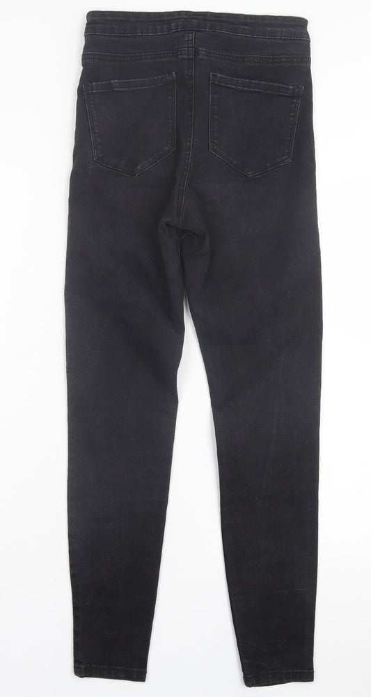 Denim & Co. Womens Black Cotton Skinny Jeans Size 10 L28 in Regular Button