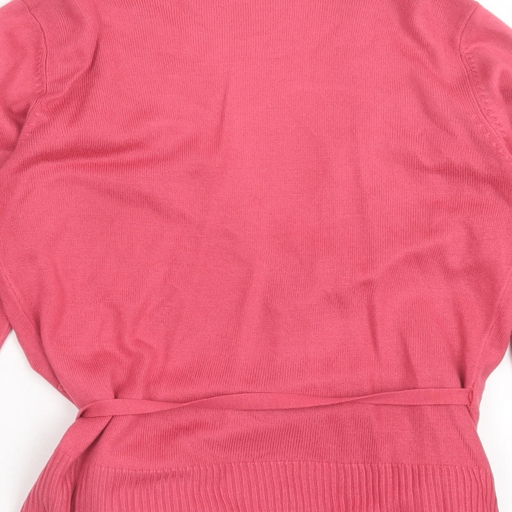 Womens UK Size 8 Marks and Spencer Pink Wrap Jumper