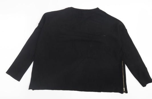 Primark Womens Black Crew Neck Viscose Pullover Jumper Size XL