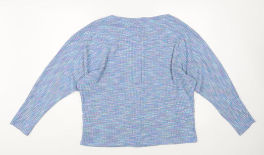 Apricot Womens Blue Boat Neck Polyester Pullover Jumper Size 14